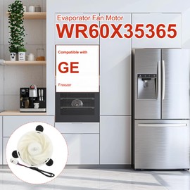 WR60X35365 Freezer Evaporator Fan Motor for GE Freezer, Replaces WR60X27189 Refrigerator Freezer Evaporator Fan Motor, DC12V 2.5W Freezing Fan Motor