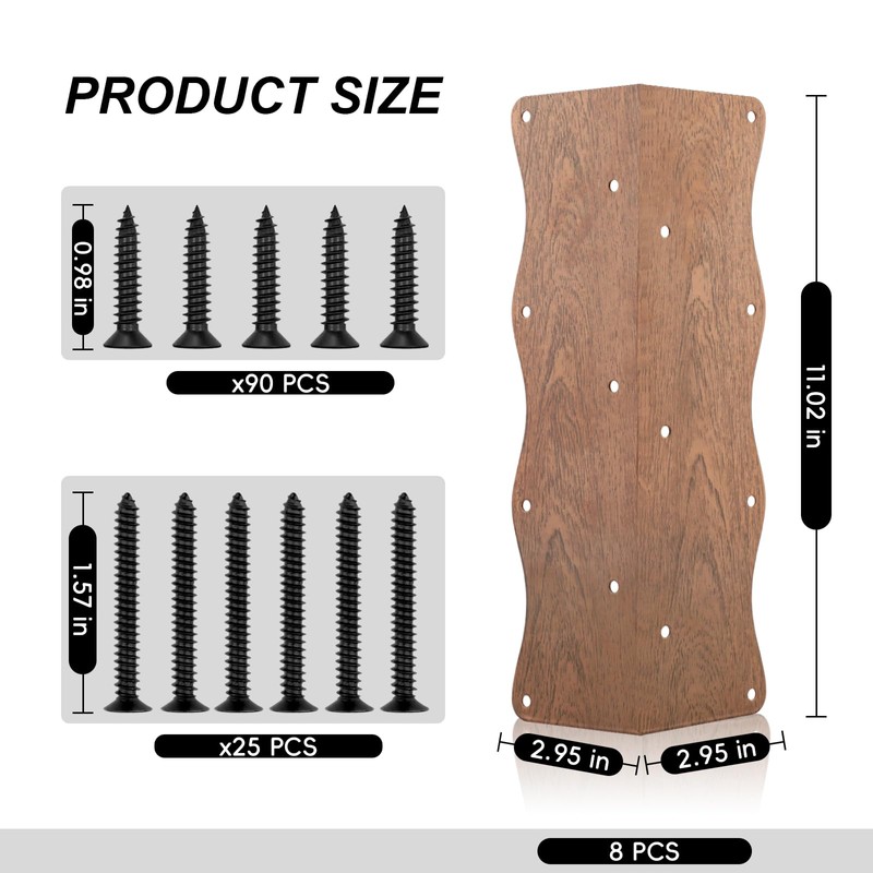 Set of 8 Raised Garden Bed Corner Brackets with Wood