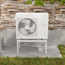 COSTWAY Mini Split Ground Stand, with Adjustable Height, Width & Length, Outdoor AC Condenser Stand for 9,000-18,000 BTU Ductless Air Conditioners Heat Pump System (34.3" x 16.1" x 16.1")