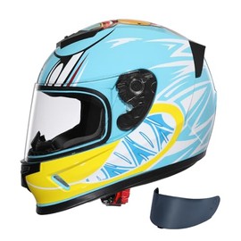 TRIANGLE Kids Motorcycle Helmets Youth Full Face Helmet Lightweight with 2 Visors DOT Approved