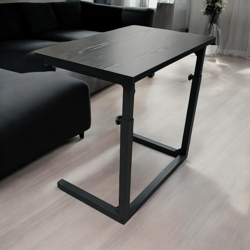 Tinymod Height Adjustable Sofa Side C Shape Table,Laptop Holder End