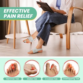 JNATER Hammer Toe Straightener Corrector for Women & Men, Non-Slip Toe Splint (Grey)