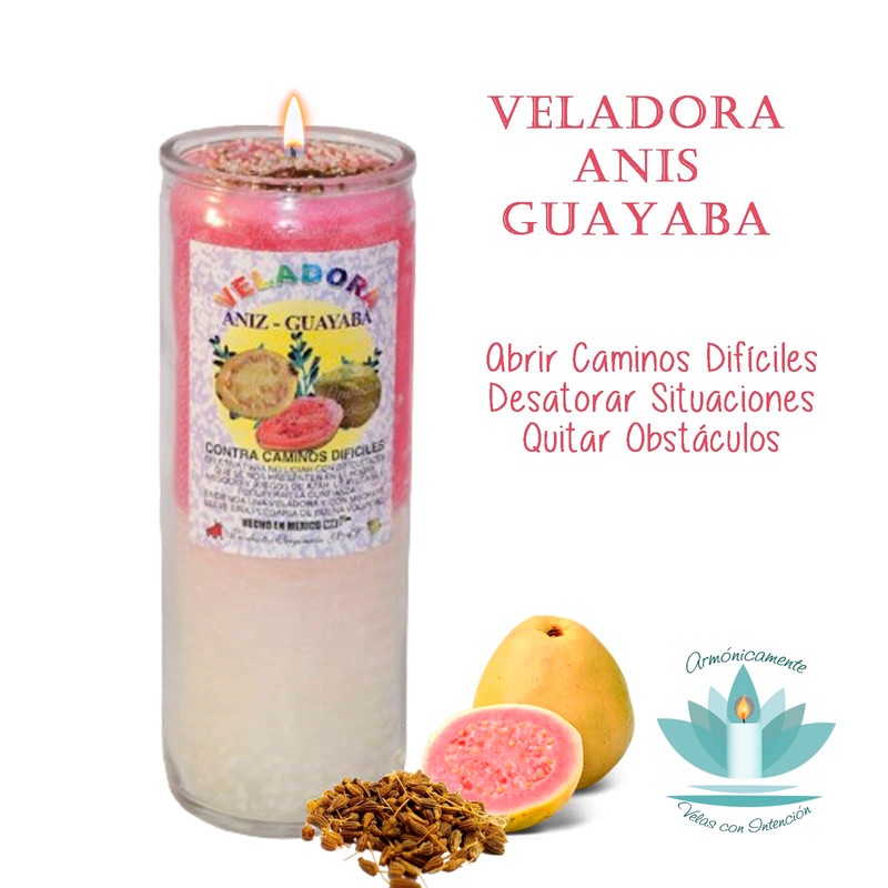 VELADORA ANIS GUAYABA | ABRE CAMINOS DIFÍCILES VELA AROMÁTICA DE