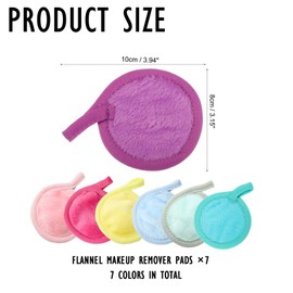 Sugeru® 7 x Flannel Make-Up Pads, Washable, Reusable Cotton Pads, Super Soft Make-Up Wipes, Nursing Pads for Facial Cleansing, Gentle and Skin-Friendly, Suitable for All Skin Types (7 Colours)