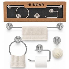 Juego de 4 Piezas Accesorios de Baño Negro Mate (Gris Cepillado)