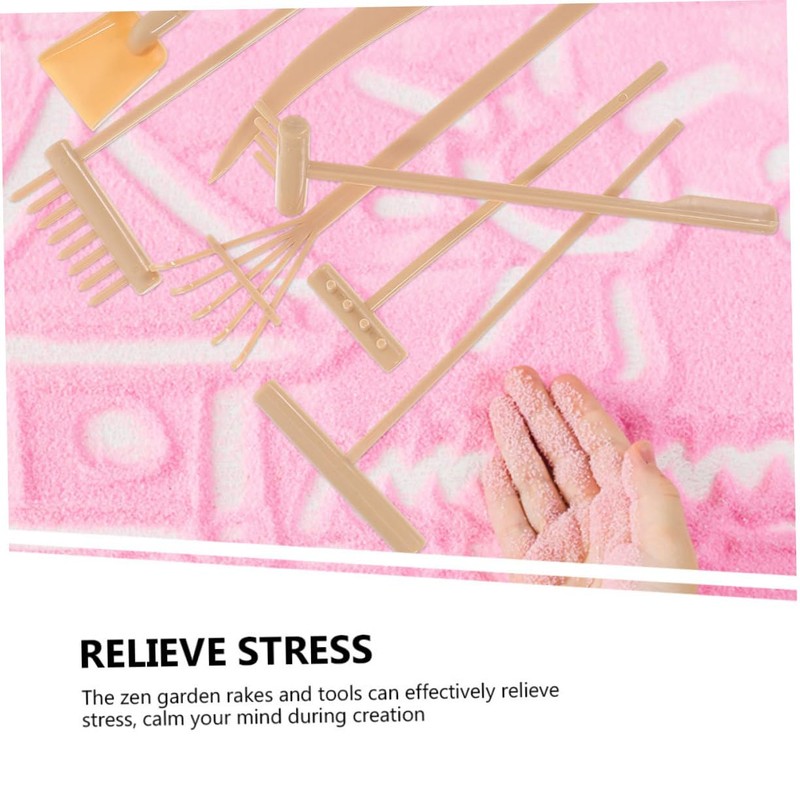 Abaodam 3sets Garden Kit Zen Garden Accessories Mini Rakes for