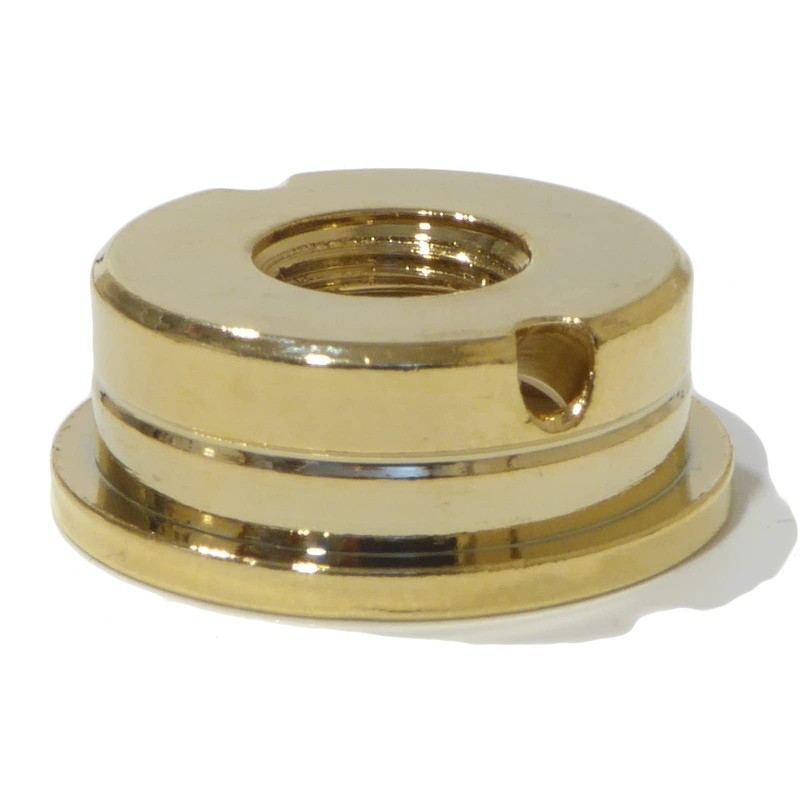 Electric guitar input jack socket plate in gold round telecaster