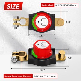 Battery Disconnect Switch 12V 300A Side Post Battery Switch Negative Battery Cut Off Switches Kill Switch for Car Auto Marine Truck