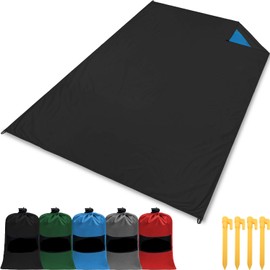 gipfelsport Picnic Blanket - Outdoor Picnic Blanket I Beach Blanket Waterproof Washable Sand-Free I 150 x 110 cm Large I Black