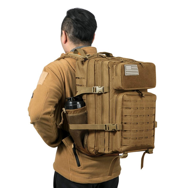 QT&QY Military Tactical Backpacks For Men Molle Daypack 45L Large