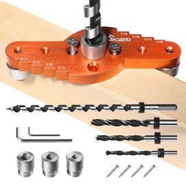 Dowel Jig Kit (& 1/2",1/4", 5/16", 3/8" Drill Bit), Self-centering Scriber,Drill Guide,Centering Hole Drill(Does not include 1/2" rails)