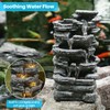Biling 5-Tier Cascading Rock Outdoor Water Fountain with LED Lights