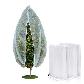 Homoda Fruit Tree Netting Cover with Zipper and Drawstring, 2 Packs 10ft x 9.5ft Insect Bird Barrier Netting for Garden Protection, Ultra Fine Mesh Garden Netting Pest Barrier, Extra Large