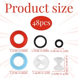 48 Pcs Tap Washers Assorted UK,O Rings for Mixer Taps,Tap Washers for Mixer Taps,Tap Washer for Kitchen Sink Leaking Tap Repair