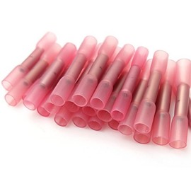 UbiGear Heat Shrink Connectors HSC Insulated Electrical Splice Shrinkable Butt (100 pcs, Red)