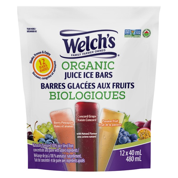 Organic Juice Ice Bars, Naturally Flavoured Bars, 12 x 40ml