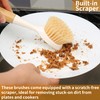 2 Pack Kitchen Dish Brush Bamboo Handle Dish Scrubber Built-in