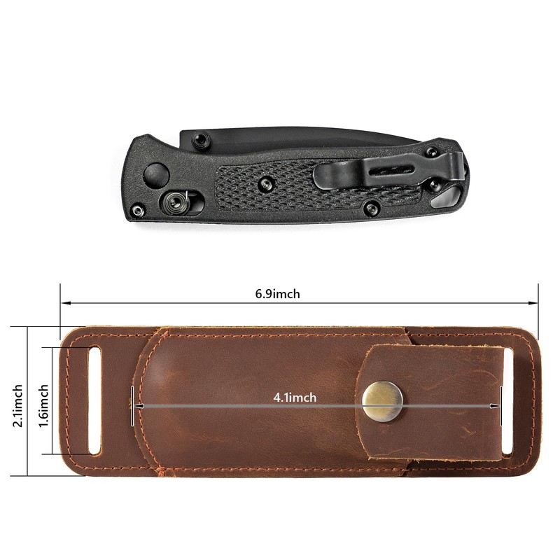 Leather Knife Sheath for Belt，Knife Holster，EDC Pocket Organizer Case Knife