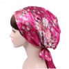 Minkissy Silk Sleep Cap Floral Design Satin Headscarf for Chemotherapy