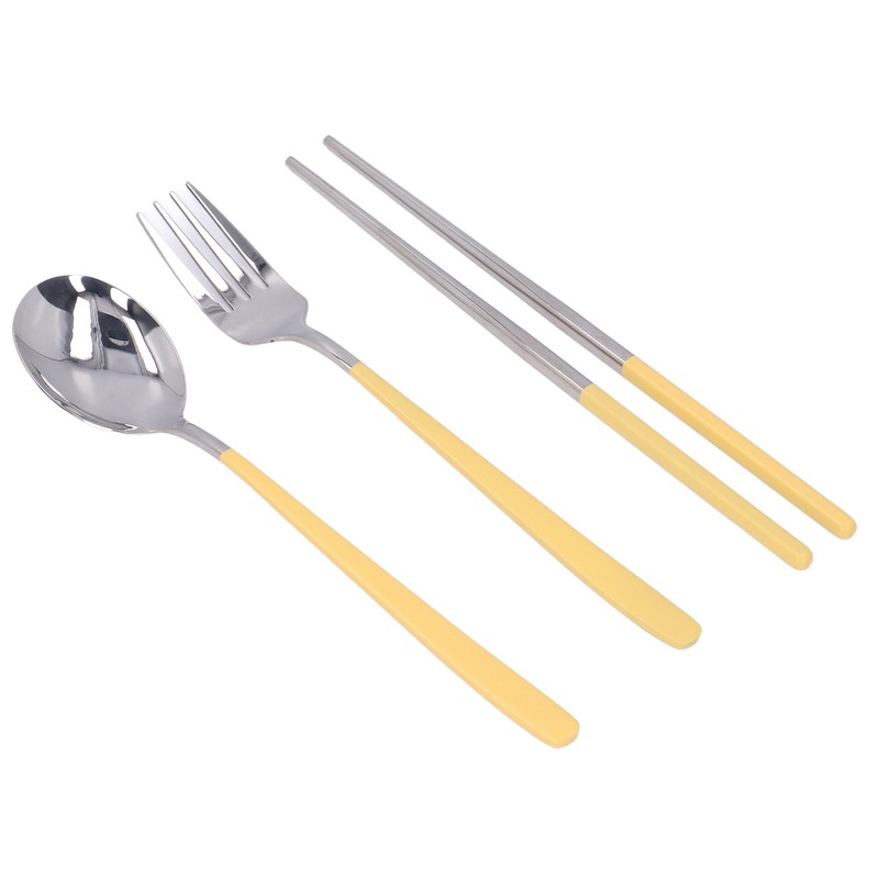 304 Stainless Steel Fork Spoon Chopsticks Set Flatware Reusable Utensils