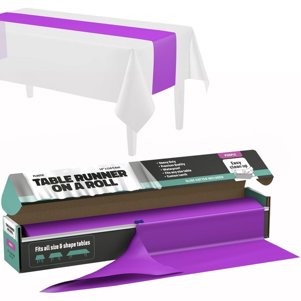 Purple Table Runner – 14" X 110' Premium Plastic Longtable