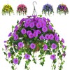 Waipfaru Artificial Hanging Plants Outdoors, Fake Artificial Hanging Baskets with