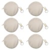 Muka 6-Pack Round Keychain Pouch, Natural Cotton Canvas Ear Bud