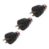 3Pcs American 3 Pole Plugs Compact Plastic Anti Loose Portable