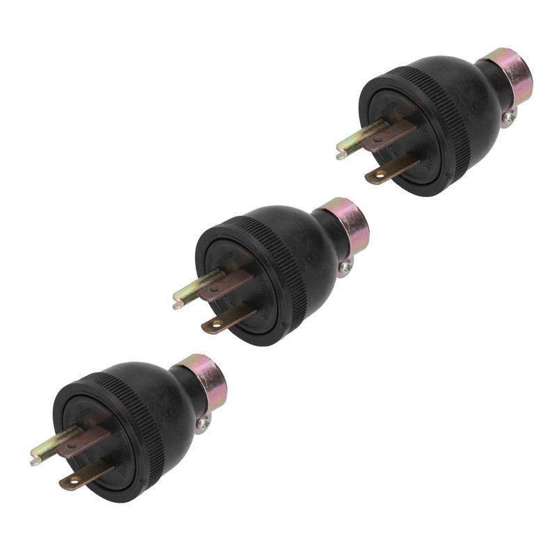 3Pcs American 3 Pole Plugs Compact Plastic Anti Loose Portable