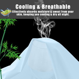 Body Cooling Pillow Cases Cover, Bamboo Rayon Body Pillowcases with Zipper Closure, Cool & Breathable Pillow Case for Hot Sleepers and Night Sweats, 20x54 inches, Aqua Blue