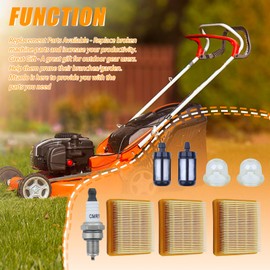 Mtanlo Air Filter Kit for Stihl FS91 FS91R KM91R FS89 FS131 FS311 FC96 with K54 Oil Bubbles Spark Plugs Fuel Filter Replacement Parts OEM 4180-141-0300 4180 007 100