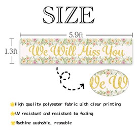 We will Miss You Yard Banner, Large Farewell Party Sign, Retirement/Coworker Leaving/Going Away/Goodbye Party Decorations Yard Sign for Office and Home Supplies