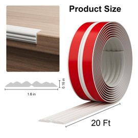 Elvone Wall Corner Protector Molding Trim, 1.6 in x 20 ft, White