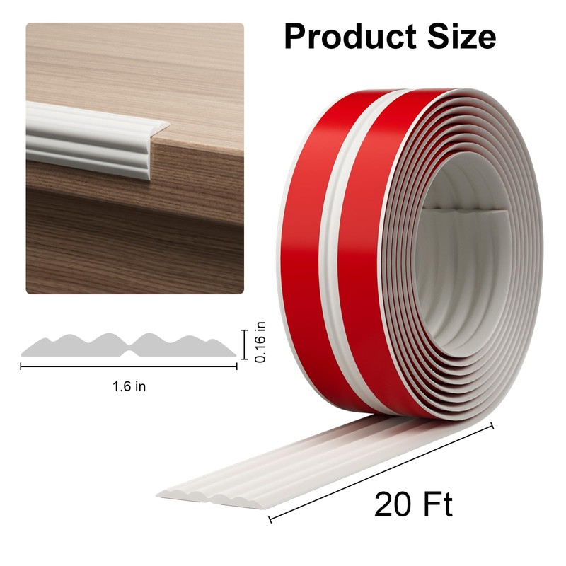 Elvone Wall Corner Protector Molding Trim, 1.6 in x 20