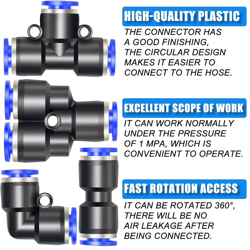 ERGAOBOY 40 pieces 6 mm AD push to connect fitting