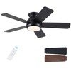 POCHFAN 42 Inch Black Ceiling Fans with Lights and Remote,