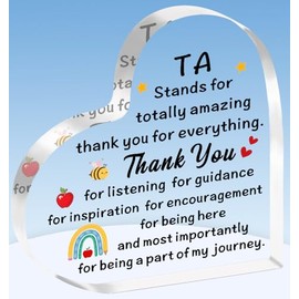 TTOVEN Teaching Assistant Gifts TA Teacher Plaque Appreciation Acrylic Plaque Presents