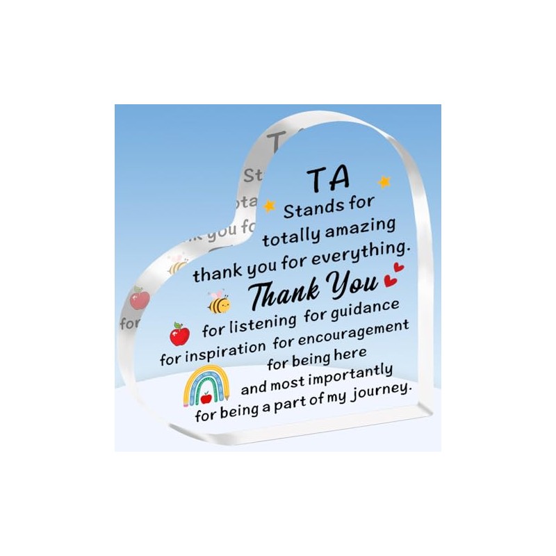 TTOVEN Teaching Assistant Gifts TA Teacher Plaque Appreciation Acrylic Plaque