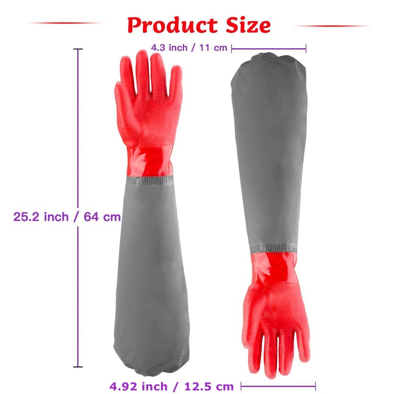 Coopache Waterproof Pond Gloves, Extra Long Sleeve Full Arm Gloves