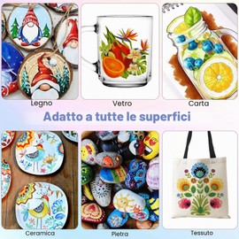 Diboniur 24 Colori Pennarelli Acrilici Doppia Punta, Punta Fine Pennello e Punta Media Set, Pennarelli Acrylic Marker Ad Acqua per Dipingere Sassi, Ceramica, Legno, Vetro, Tessuti, Colorare