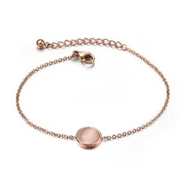 findout ladies 14K rose gold plated titanium steel opal bean bracelet/anklets,for women girls,(f1383) (anklets)