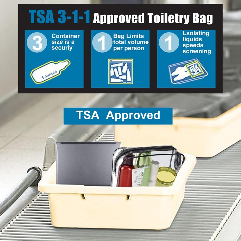 CGBE Transparent Cosmetic Bag 3 Pieces Makeup Bag Handbag Cosmetic