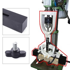 Woodworking Bench Mortiser Square Hole Chisel Drilling Machine, Square Hole Chisel Locator Tool Kit Location Tool Tenon Joint Mortising Attachment Chisel Bit Mortise Tenon Drill