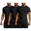 ATHLIO Men's 3-Pack Cool Dry Compression Shirts, Short Sleeve Sports