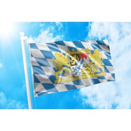 DMSE Coat of Arms of Bavaria Bavaria Golden Lion Flag 3X5 Ft Foot 100% Polyester 100D Flag UV Resistant (3'X5' Ft Foot)