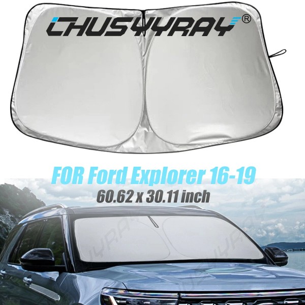 CHUSYYRAY FOR Ford Explorer 16-19 Silver Reflective Sunshade Cools Car