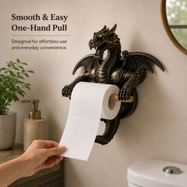 Dragon Toilet Paper Holder for Bathroom & Kitchen – Retro Iron Wall-Mounted Holder with Decorative Design