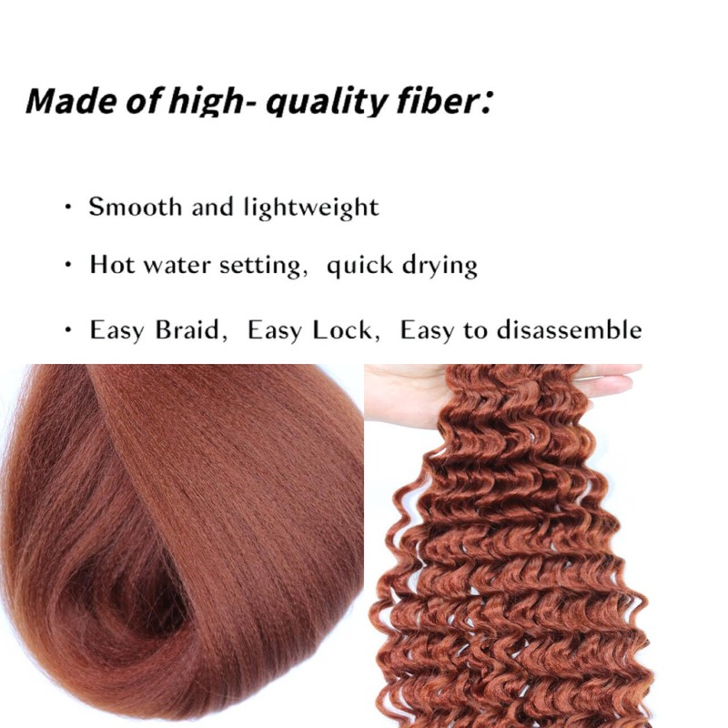 Braiding Hair Pre stretched Ginger Boho Braiding Hair 6Packs/Lot Curly