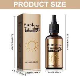 Sunless Tanning Drops To Drink, 60ML Drinkable Sunless Tanning Drops, Moisturizing Bronzing Tanner for Face & Body, Sun-Kissed Glow (1PCS)