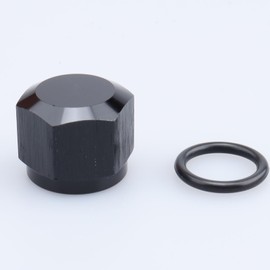 AC PERFORMANCE Aluminum Female -6AN AN6 Thread Hex on End Cap Fitting With O ring Seal port/ORB In Stealth, Black